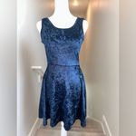 Delia’s Emily Crushed Velvet Sleeveless Blue Mini Dress Small NYE Holidays Photo 3