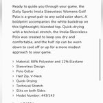 Daily Sports Imola Sleeveless Half Neck Polo White Size L Photo 11