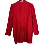Claudie Pierlot red collarless full zip coat jacket ruffle shoulder 38 US 6 Photo 2