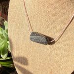 Handmade Black Lava Stone antique Pink Leather Choker Photo 4