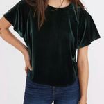 Madewell  Velvet Grey Short Sleeve Butterfly Blouse Size Small Photo 1