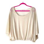 Arden B Sparkly Blouse Slouchy Top batwing Gold Metallic Nude boat-neck size S Photo 1
