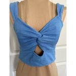 Madewell  Cutout Knot-Front Crop Tank Top Oasis Blue Size S Photo 4