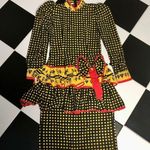 Vintage 80s Deborah Boutique Tiered Ruffle Polka Dot Cocktail Dress Party size 8 Multiple Photo 0