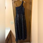 Monique Lhuillier ML  Black Sleeveless Asymmetrical Sequin 3D Flower Skirt Gown Photo 2