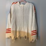 POL NWT  Orange and Blue, and White Patterned Turtleneck Sweater Photo 3