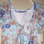 SO NWT  Floral Print Swift Dress Size XS Sky Blue Photo 1
