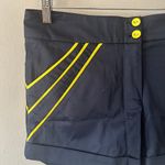 Adam Lippes ADAM  Navy Shorts with Neon Yellow Stripes Size 6 NEW WITH TAGS Photo 6