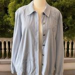 Alfred Dunner Long Sleeve Button Up Embroidered Lightweight Shirt Jacket Photo 1