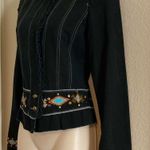 Miss Me NWOT boho black zip up jacket with tribal embroidered bottom and sleeves . Sz S Photo 1
