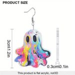 🌸 4 for $20 Colorful Oil Paint Ghost Acrylic Earrings Photo 3