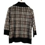 Christopher & Banks Plaid Cardigan Sweater Knit Zip Up Shawl Collar M Photo 1
