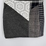 Desigual  Mixed Media Grunge Mini Skirt Womens 36 Black Gray Wool Blend Lined Photo 7