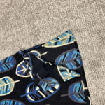 KikiSol Tunic Top Womens Small Cotton Cover Up Beach Black Blue Leaf Semi Sheer Photo 3