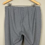 J. Jill Pants Womens 14 Navy Blue White Gingham‎ Cotton Stretch Tapered Ankle Photo 5