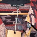 Blu Pepper Blu Pepper Red and Brown Geometric Cape Photo 3