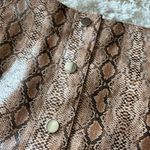Topshop NWOT Y2K Rocker Boho Faux Leather Tan Snake Button Down Mini Skirt Photo 5