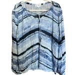 Bella Dahl Top Womens Large Multicolor Tie Dye Boho Print Scoop Neck Blouse Photo 0