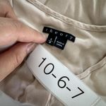 Theory  Blouse Womens Small Beige Pink Silk Brundia Zip Pocket Long‎ Sleeve Top Photo 3