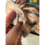 J.Crew Floral One Piece Swimsuit Green V Neck Tie Straps Size 14 Photo 5