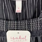 Isabel Maternity Grey Striped Short Sleeve Top Size S Maternity Photo 2