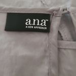 a.n.a Silver Sleeveless Blouse Women’s Medium Ruffle Detail EUC Photo 2