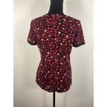 Ralph Lauren lauren black red floral top poppy short sleeve blouse Medium Zip Photo 1