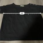 Madewell  Seersucker Button-Shoulder Short Sleeve Top in Black Size XXS‎ Photo 5