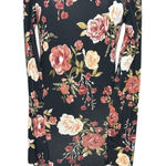 Heart & Hips #825  Women's Medium Black Floral Print Midi Dress Photo 0