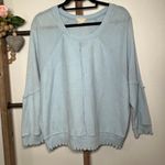 Altar'd State Long Sleeve Scoop Neck Light Blue Sweatshirt Oversized Size XS Photo 1