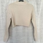 LA Hearts Cropped Mockneck Sweater - Cream Photo 0
