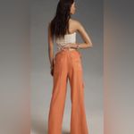 Pilcro  peach embroidered linen blend pants Photo 1