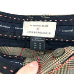 Anthropologie The Essential Slim Trouser Pants Cropped Plaid Brown Tan Size 14 Photo 9