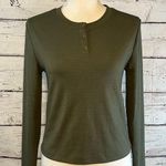 Forever 21  Long Sleeve Henley Olive Green-Large Photo 0