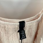 Bobi Blouse Large Smocked Bare Light Peach NWT Long Sleeve 100% Cotton Stretch Photo 3