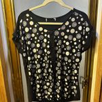 Diana Belle‎ Polka Dot Women's Top XL Black Photo 2