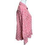 ZARA Embroidered Big Polka Dot Button-Down Top Pink White Lightweight Blouse XS Photo 5