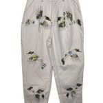 Farm Rio New  cream sequin embelished bird high waist crop jeans sz 34 US 2 Photo 1