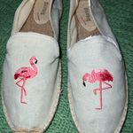 Soludos ANTHROPOLOGIE/ Picnic Espadrille Light Blue with Pink Flamingo Size US 9 Photo 1