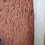 Self Esteem  Mauve Pink Faux Fur Vest With White Long Sleeve Shirt Set Jr L Photo 3