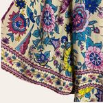 Fashion Fuse  Cream Floral Bird Print Short Sleeve Wrap Midi Dress Size Small Photo 4