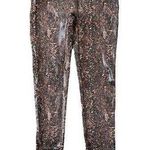 Spanx NEW Faux Leather Snakeskin Print Leggings size M Brown Photo 0
