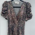 Ba&sh  Shopbop Gala Puff Sleeve Metallic Paisley Floral Mini Dress Noir size xs 2 Photo 3