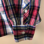 J.Crew Women’s Plaid Ruffle Trim Neckline Long Sleeve Button-Up Shirt Photo 4