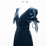 Eliza J . Ruched Short Sleeve Velvet Jumpsuit. Photo 4