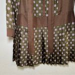 Banana Republic  FOULARD SILK BOW DRESS Olive Brown Polka Dot Dress women’s 4T Photo 3