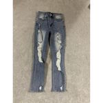 Risen Jeans Straight Leg Distressed High Rise Light Wash‎ Blue Size 26 Photo 2