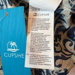 Cupshe  Asymmetrical One Shoulder Pleated Blue Damask and Cream Mini Dress Large Photo 9