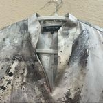 Lafayette 148 Artsy 100% Silk Top Abstract Short Sleeve Women’s Sz S Office Cute Black Photo 2