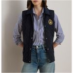 Ralph Lauren Lauren  Puffer Vest Womens Medium Black Snap Quilt Crest Logo Photo 1